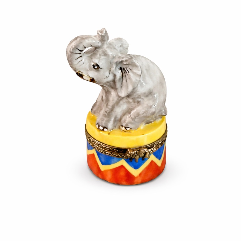 Limoges Elephant Trinket Box